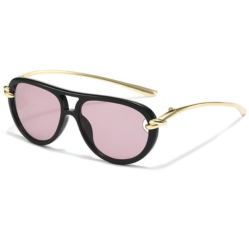 Fashion personalized design sense rope knot toad glasses high sense women's outdoor UV protection European and American double beam sunglasses