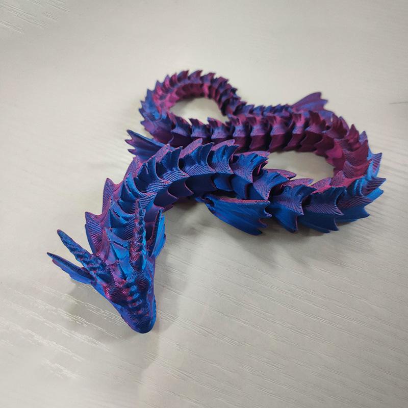 3D Printed Water Dragon Antistress Full Body Joints Creative Toys Crafts Ornaments Home Desktop Decoration Figurines Statue Gift