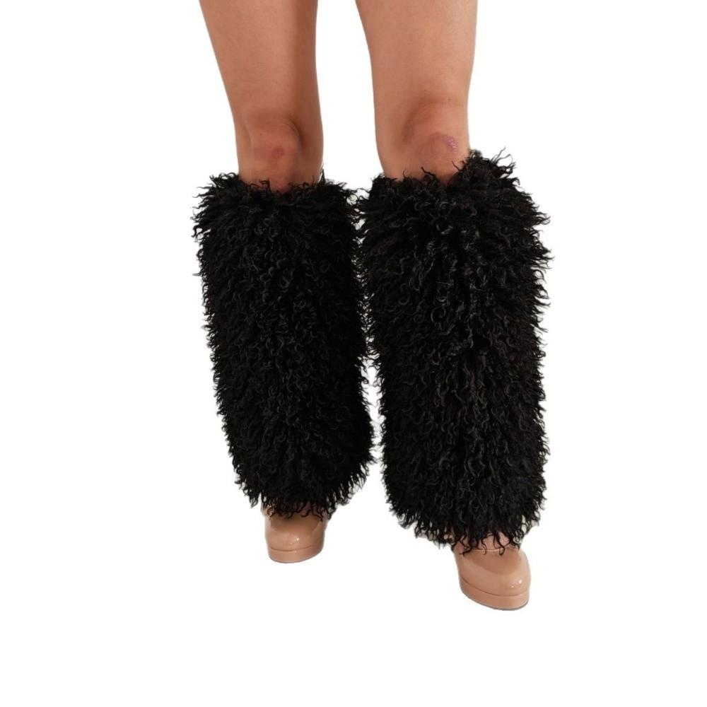 Faux Fur Curly Furry Leg Warmers 40cm Knee High Girls Socks Warm Knee Sleeve Spicy Girls