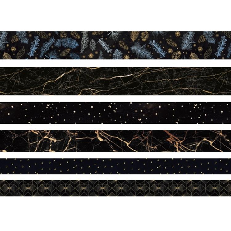 6Rolls Aesthetic Decorative Tape 5Meter Per Roll Adhesive Masking Tape for Journal Notebook Scrapbooking Photo Album