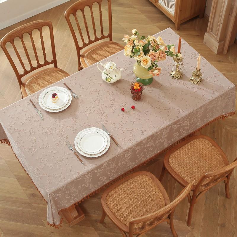 Home Tablecloth Rustic Fresh Tassel Lace Rectangular Table Cover Dining Coffee Decor