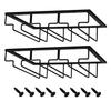Настенная подставка для винных бокалов - Прямоугольное подвесное хранение для кухни и домашнего бара