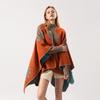 Women's Autumn and Winter Extended Fashion Scarf Shawl Dual-purpose Travel Warmth Double-sided Imitation Cashmere Flower Cape