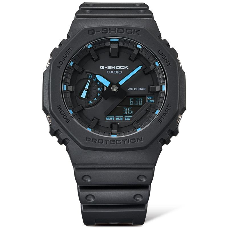 Casio Мужские кварцевые часы GA-2100-1A2 из смолы, водонепроницаемые 200 м, ударопрочные, цифровые