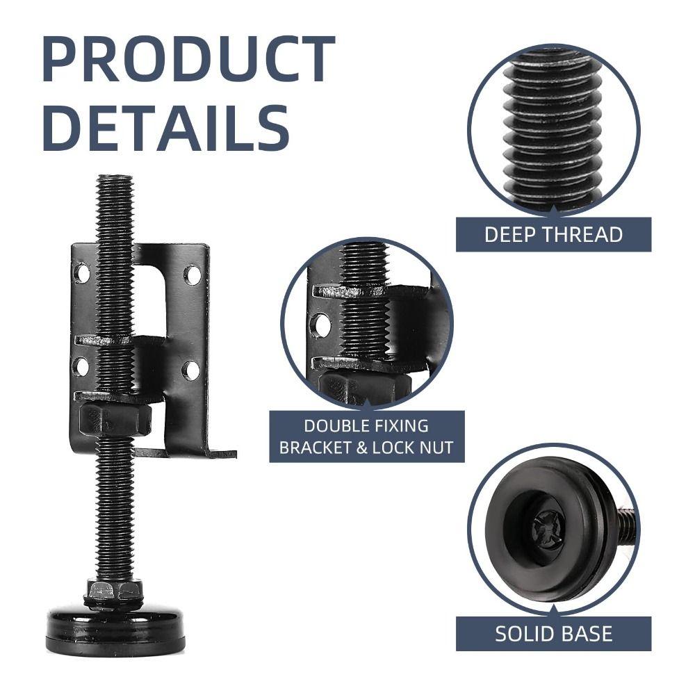 4 Pack Black Furniture Feet Steel Load Levelers Furniture Leveler Leg  Workbench Table Cabinet