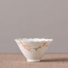 White Porcelain Handmade Master Cup Household Hand-painted Flower Mouth Teacup Luxury Cute Cup Smelling Cup Tableware Crafts