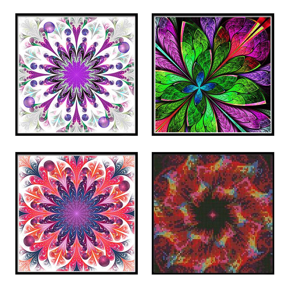 Полный круг Алмазная 5D Diy Алмазная картина Мандала Красочный цветок Алмазная вышивка Крестом Украшение дома Подарок