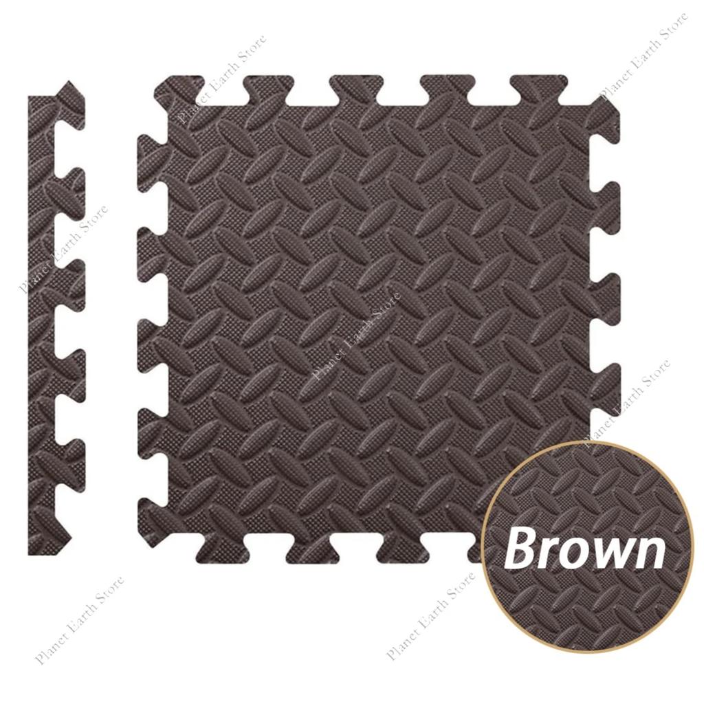 12 шт. Коврик-пазл для фитнеса 30*30*1 см Ева Соединяющиеся напольные плитки из пены для домашнего спортзала Напольные коврики для тренажеров с бортиком