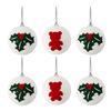 Christmas Ball Ornaments White Foam Balls With Leaf/Bear Pattern Xmas