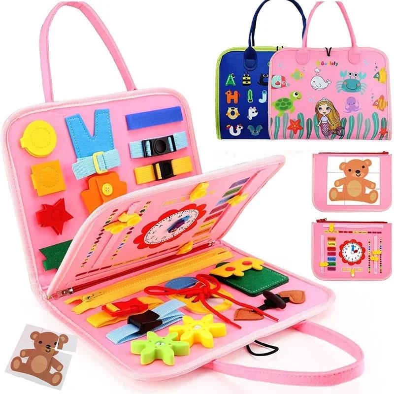 Монтессори Игрушки Развивающая доска Сенсорная активность Развивающая доска для моторики, Обучающая доска для малышей Дошкольное обучение