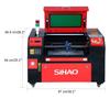 50W CO2 laser engraving cutting printer with a working table