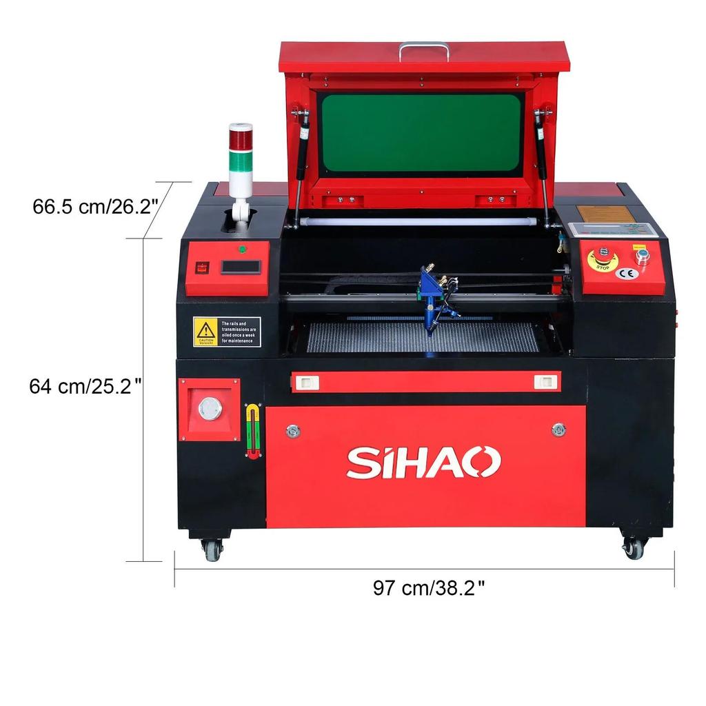 50W CO2 laser engraving cutting printer with a working table