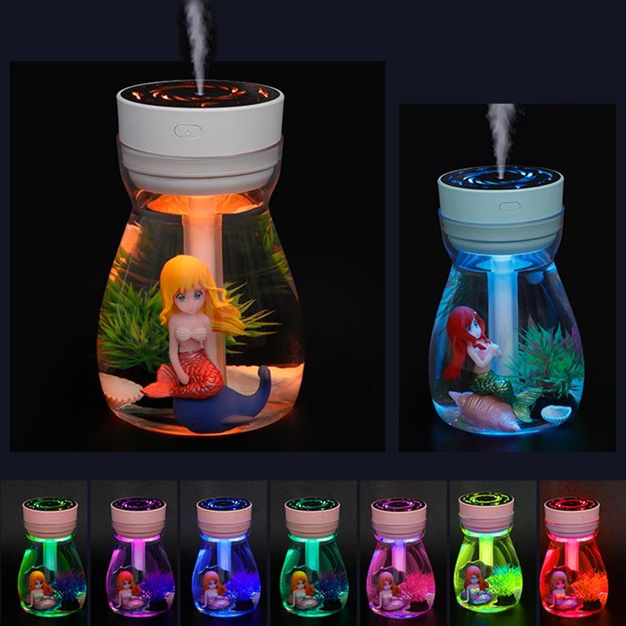 Xiaomi Мини портативный увлажнитель воздуха Mermaid Landscape USB распылитель тумана диффузор арома масла с 7 цветами легкий бытовой очиститель воздуха