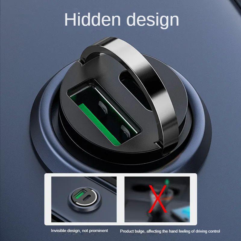 Автомобильное зарядное устройство Mini 100 Вт USB Type C Qc3.0 Pd Автомобильные зарядные устройства Быстрая зарядка Автомобильное зарядное устройство для телефона Адаптер для Samsung Huawei Xiaomi
