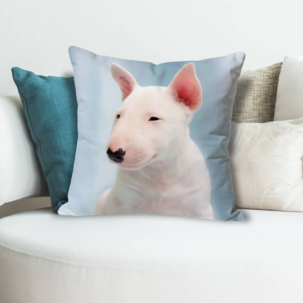 BBull TTerrier Dog Funny Pillow Cases for Bedroom Living Room Sofa Home Decor Polyester Cushion Cover with Zipper
