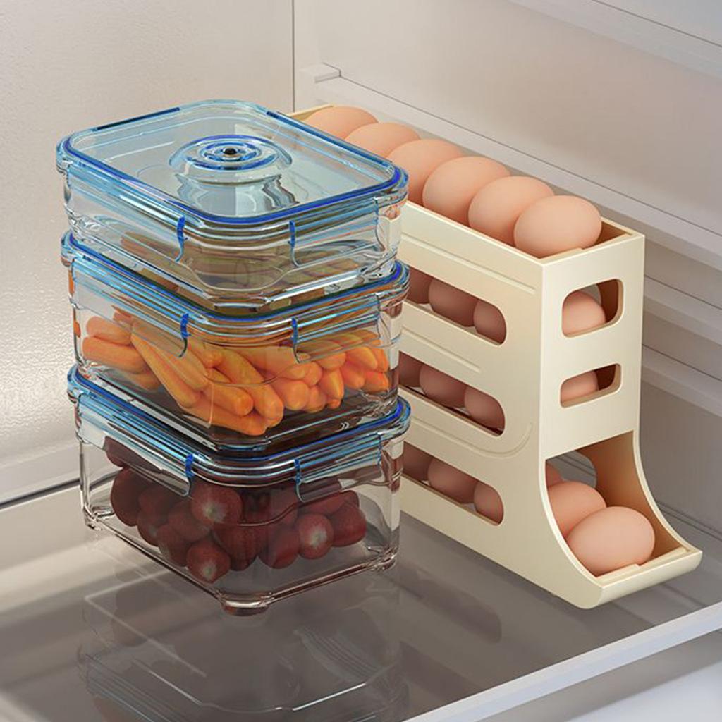 4-слойная подставка для яиц, автоматический органайзер для яиц в холодильнике, компактный кронштейн для дозатора яиц, вмещает 36 яиц