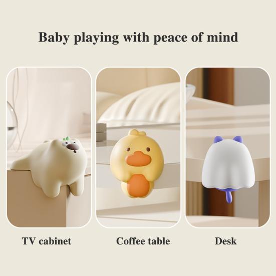 4Pcs Animal Furniture Corner Protector Anti-collision Baby Proof Soft PVC Self-adhesive Bear