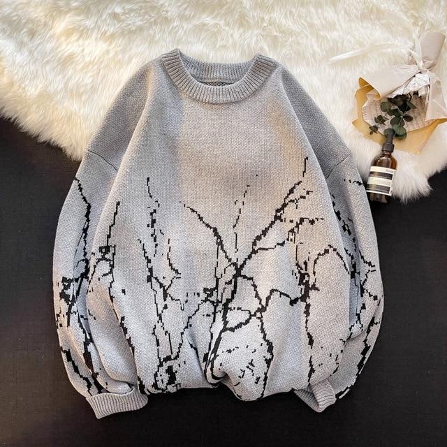 Японские свитера, женская одежда, винтажные топы в стиле Харадзюку, модный пуловер, уличная одежда, черный свитер с готическим принтом