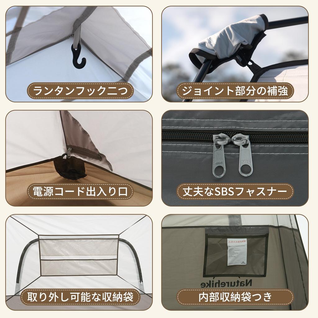 Naturehike Официальная палатка Большая для 2-8 человек Парковая палатка типа домик для кемпинга Легко устанавливается с проекционным экраном Отдельно стоящая двухслойная Водяная