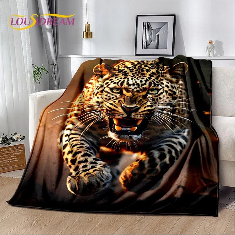 Styles Fierce Animal Print Throw Blanket Soft Cozy Blanket for Home Bedroom Bed Sofa Cover Tiger Lion Leopard Wildlife Cartoon