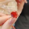 Premium Ice Cut Cushion Ring for Women Caramel Purple High Carbon Diamond Rose Gold Wedding Jewelry