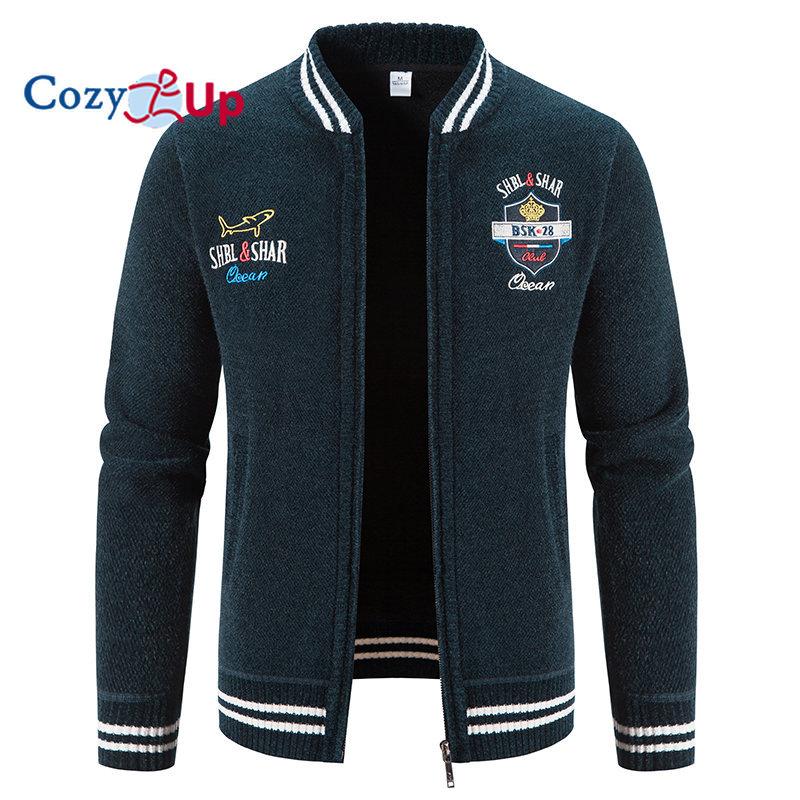 Cozy Up Men's Sweater Cardigan Sweater Zip Sweater Sweater Jacket Ribbed Knit Zipper Solid Color Stand Collar Casual Daily Clothing Apparel Winter