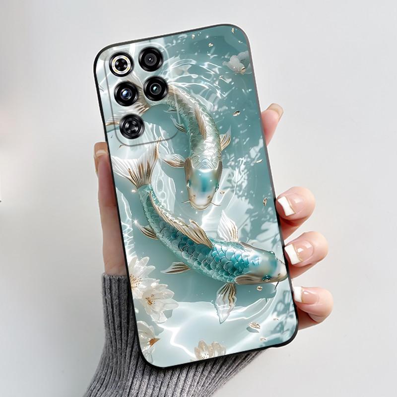 Чехол для ZTE Nubia Red Magic 11 Pro Милый Кролик с Сердечками Смешной Черный Матовый Мягкий Силиконовый Чехол для Телефона RedMagic 11 Pro + Плюс