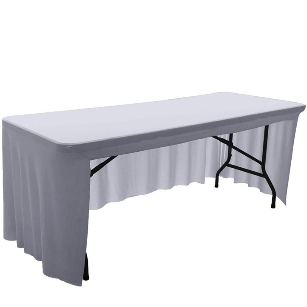 Solid Color Spandex Stretch Tablecloth Rectangular Dustproof Table Cover Washable Elastic Exhibition Table Decor Banquet