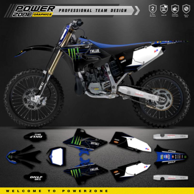 For YAMAHA PowerZone Custom Team Graphics Backgrounds Decals Stickers Kit For YAMAHA 2015-2021 YZ125-250 16-21 YZ250X