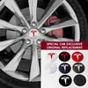4pc 56mm Emblem Sticker Car Wheel Center Hub Metal Cap For Tesla Model 3 S X Y Cybertruck Style Roadster Invader Car Accessories