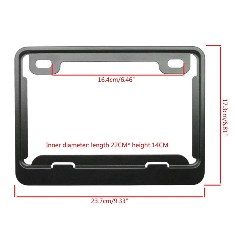 Aluminum License Plate Frame Motorcycle License Plate Holder for Front & Rear 2 Holes Universal