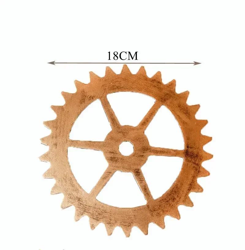 Винтажное золотое деревянное колесо стимпанк шестерня скульптура шестерня ретро дизайн украшения бар паб настенный декор шестеренка деревенское декоративное деревянное ремесло