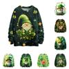 Улица. Свитшоты ко Дню Святого Патрика для детей, вязаные свитера для мальчиков и девочек, симпатичные рубашки, осенние свитера с круглым вырезом