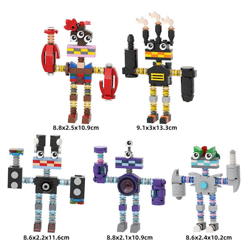MOC Мои Поющие Монстры Наборы Строительных Блоков Музыкальный Робот Хор Игровые Кубики Мультяшные Монстры Кубики Конструкторы Игрушки Подарок Ребенку На День Рождения
