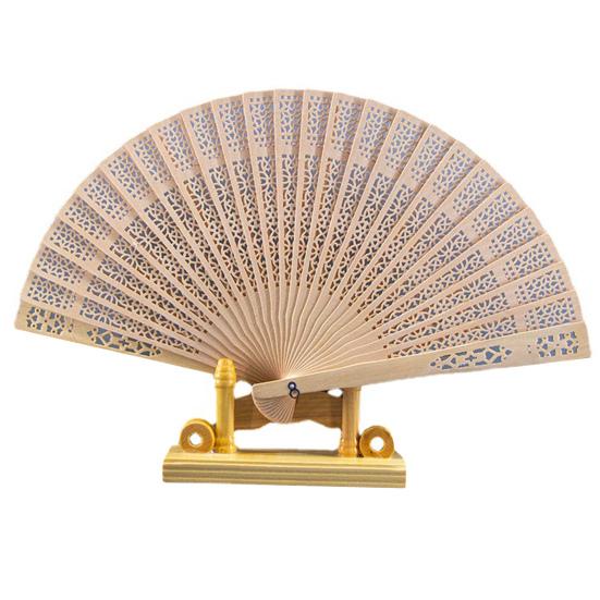 1/10/20Pcs Wooden Folding Fan Hollow Portable Fan Summer Hand Held Ribs Wedding Desktop Decoration