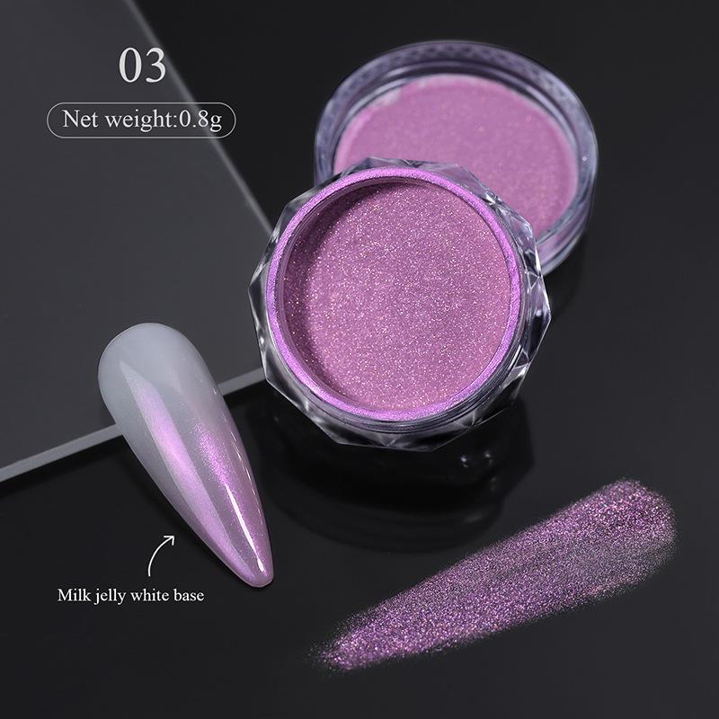 Nail Art Gradual Change Powder Pearlescent Shell Glitter Powder, Versatile Cloud Mist Powder Gradual Change Diy Manicure Polarizer Flour