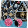 TINEASUR 4pcs Valve Caps Rhinestone Valve Stem Cover Steering Wheel Cover Tire Cap Car