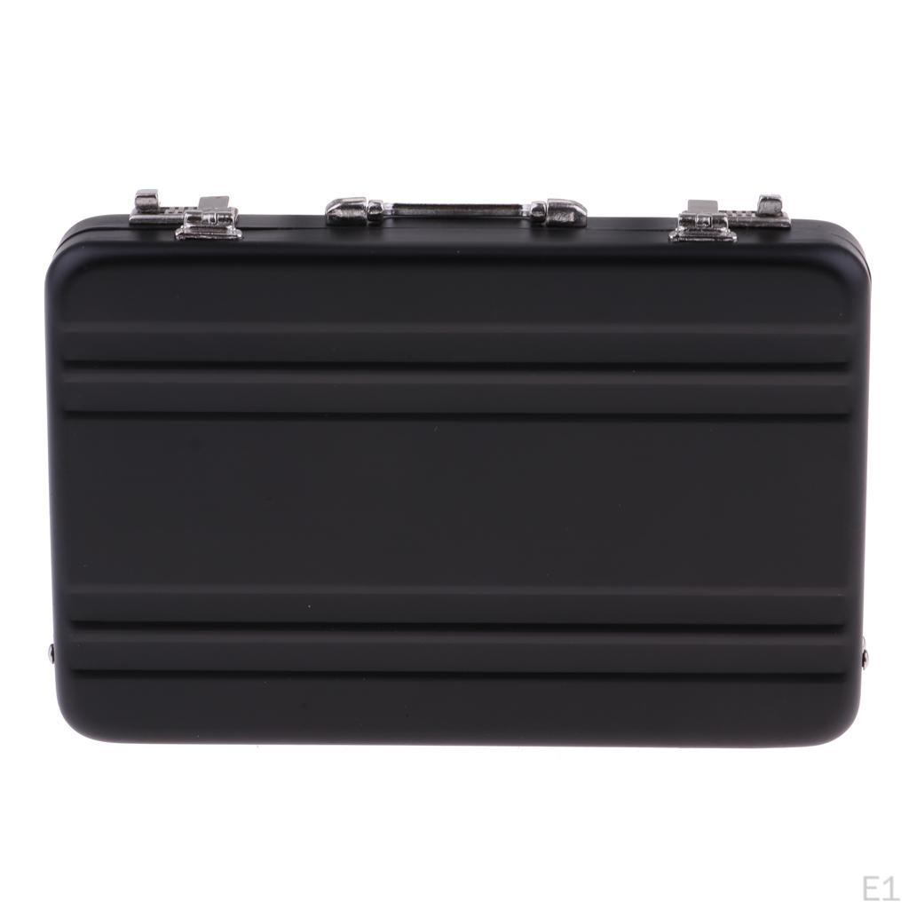 1/12 кукольный миниатюрный дорожный металлический кодовый чемодан, портфель, украшение для дома, черный