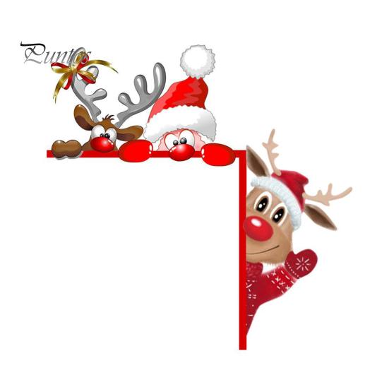 Christmas Door Corner Decoration Rustic Wooden Santa Claus Elk Gnome Elf Left Right Door Frame Sign Front Door Edge Topper Sitter Holiday Ornament