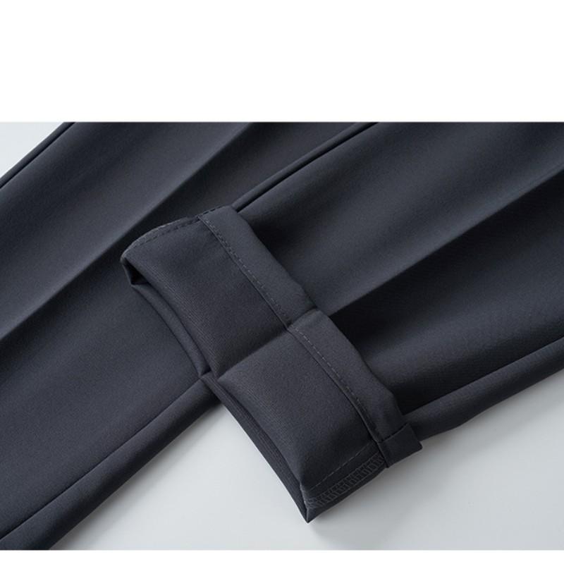 Летняя свободная версия мужских высококачественных однотонных вертикальных девятиточечных брюк большого размера