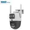 UNV IPC-Q96S-JY Двухобъективная уличная Wi-Fi камера видеонаблюдения с китайской вилкой (адаптер в комплекте)