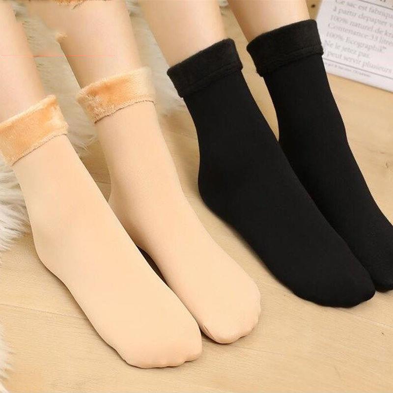 Men Women Socks Winter Warm Thicken Thermal Socks Velvet Cotton Soft Solid Sock Wool Cashmere Home Snow Floor Sock Autumn