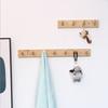 4/5/6/7 Hooks Key Hook Rack Wooden Creative Decorative Hook Space Saving Simple Door Back Clothes Hook