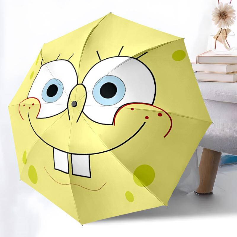 1pc SpongeBob Open/Close Folding Umbrella - Raining Gear for Travel Umbrella, All- Portable Umbrella for & Men 8-Rib yy251229047