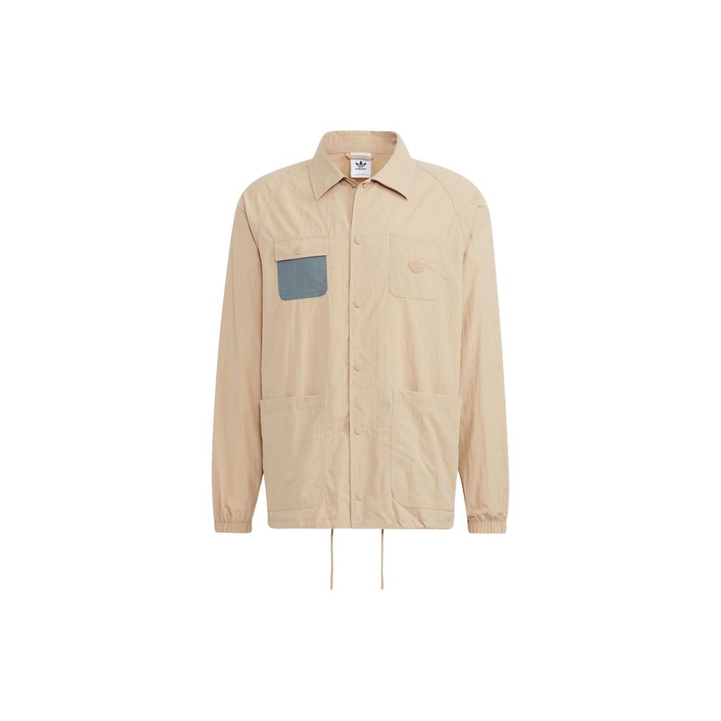 Adidas Originals Trefoil X CHARR Co-Branded Adjustable Drawstring Hem Sports Jacket Men Jackets Khaki HR3462