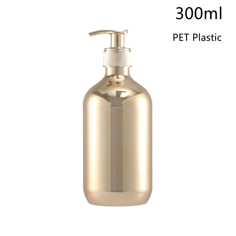 Electroplating Shampoo Bottle PET Press Type Lotion Empty Bottle Bathroom Shower Gel Large-Capacity Soap Dispenser