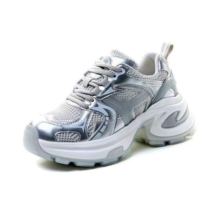 Популярная женская обувь для пап 2024 года, лето, новинка, интернет-знаменитость, корейская, ретро, увеличивающая рост, универсальная спортивная повседневная обувь