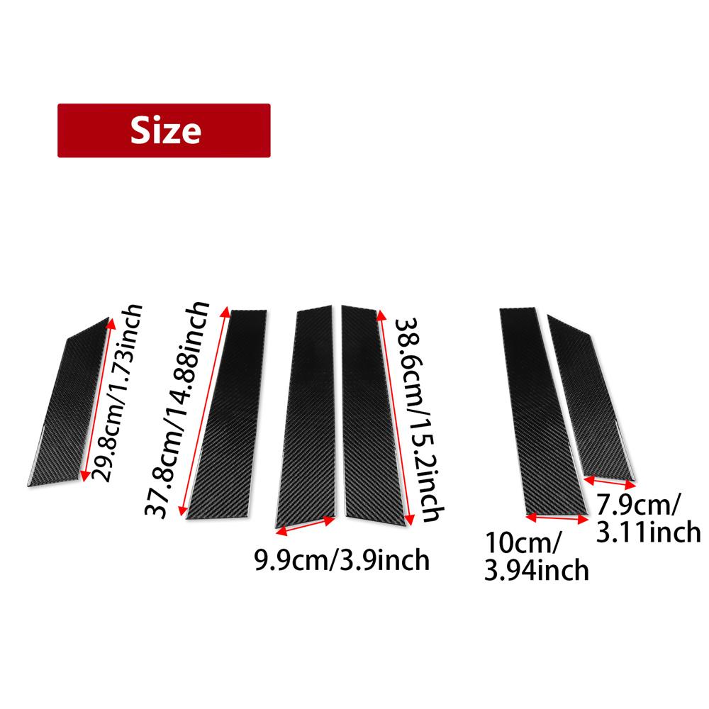 6pcs Carbon Fiber Door Window B Pillar Cover Trim Sticker For BYD Seal 22-25