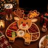 Holiday Food Platter for Parties Christmas Snack Serving Tray, Divided Appetizer Platter, Cute Snowman/Tree/Penguin/Cow Shaped Display Stand