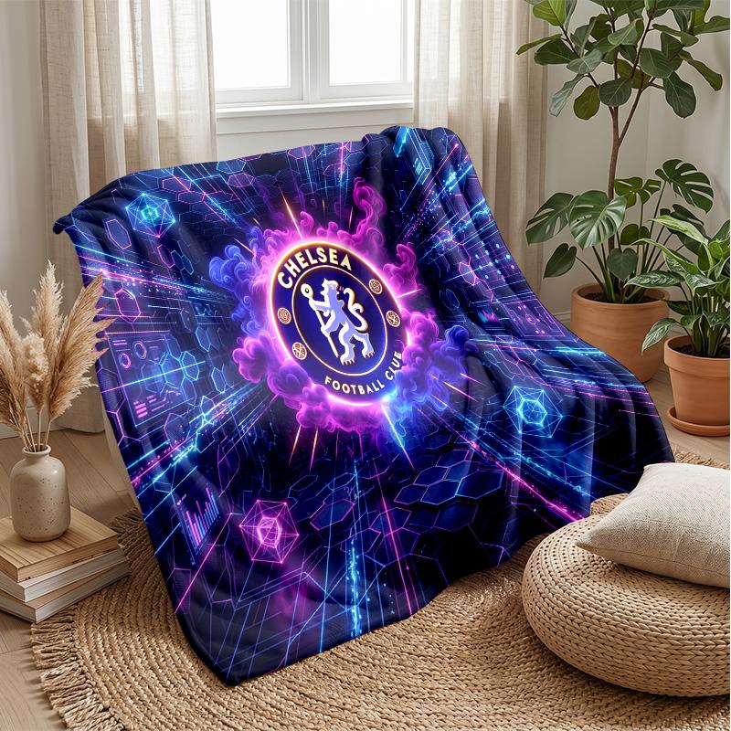 Chelsea FC Theme blanket Soft Flannel Blanket Plush Throw Blanket Cozy Sofa Bed Blanket for Home Decor